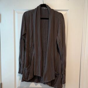 Athleta Taupe Open Front Cardigan